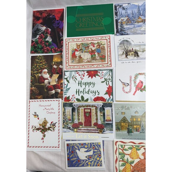Traditional Style Christmas Card Lot of 111 pc with Envelopes Holiday Greetings - Picture 6 of 10